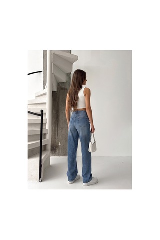 Kene Jeans Tint İşlemli Yüksek Bel Straight Denim Pantolon Tint İşlemli