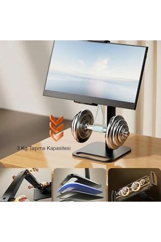Triline Monitör Tablet İpad Telefon Tutucu 12-16 İnç Universal Metal 360 Derece Döner Stand