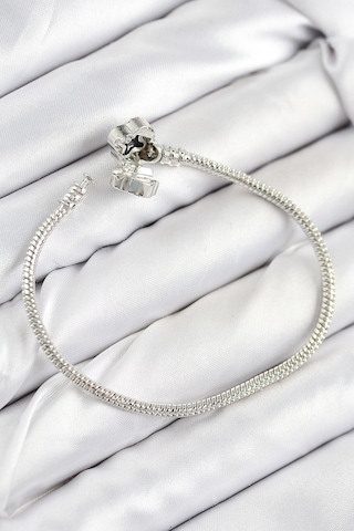 Pirinç Charm Zirkon Taşlı Yonca Model Gümüş Renk Kadın Bileklik Çok Renkli 69258181