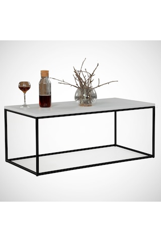 Cosco Beyaz Orta Sehpa Metal & Beyaz Orta Masa / Metal Ayaklı