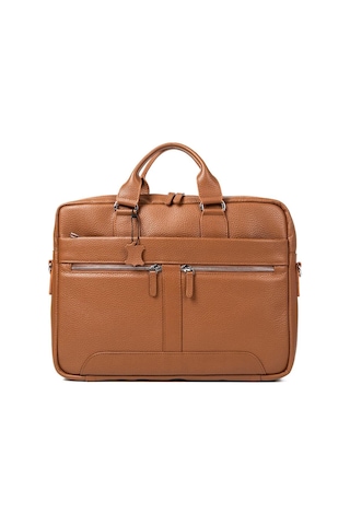 Hakiki Deri Unisex Evrak Çantası Laptop Bölmeli 15.6\" Inç-132132 Siyah