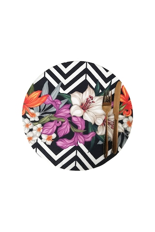 Zambak Desen Amerikan Servis, Kumaş Supla Çok Renkli