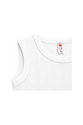 H&c Coolboy H&c %100 Pamuk Desenli Jakarlı Kolsuz Bebek Body Zıbın Beyaz