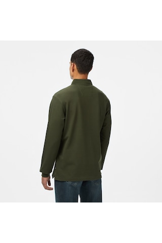 Nautica Erkek Yeşil Classic Fit Uzun Kollu Polo Yaka T-shirt Düz K57042t Yeşil