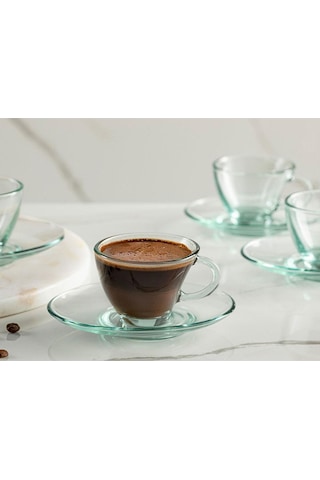 Paşabahçe 98396Av Penguen 4'Lü Çay-Nescafe Fincan Takımı Su Yeşil