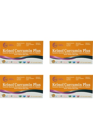 Krinol Curcumin Plus - Quercetin C Vitamini - 30 Kapsül - 4 Kutu