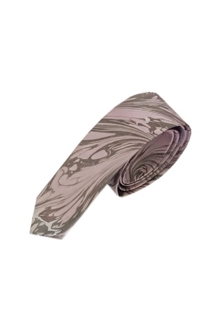 Elifebru Exclusive Handicrafts Ebru Sanatı Saten Kumaş Erkek Gri Pembe Kravat Sakr 154 Gri Pembe 001