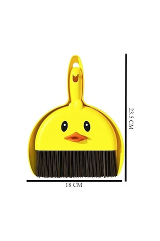 Pazly Sevimli Ördek Süpürge Ve Faraş Seti - Eğlenceli Temizlik Aleti