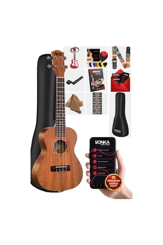 Midex TN-26MC Set Maun Tenör Ukulele (Softcase Tuner Capo Metod Nota Sticker Askı Pena)