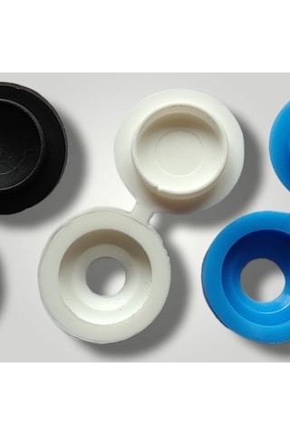100 Adet Menteşeli Beyaz Plastik Vida Kapağı, Vida Gizleme Kapağı