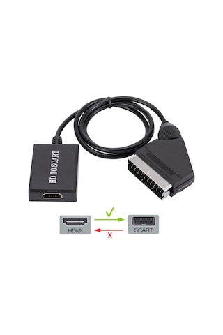 Hdmi To Scart 1080p Hd Av Video Çevirici Dönüştürücü Adaptör