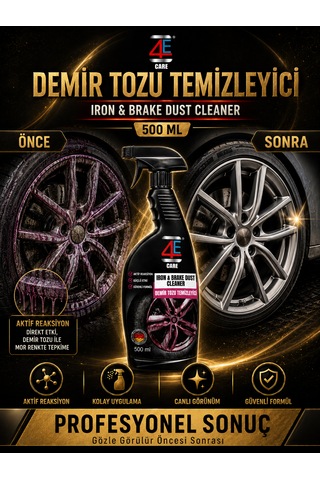 4e Care Demir Tozu Temizleyici 500 Ml Jant Ve Araç Yüzeyleri İçin Demir Tozu Pas Lekesi Temizleyici