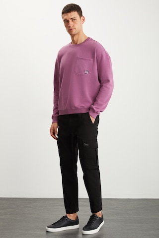 Grimelange Dımıtrı Erkek Soluk Efektlı Ceplı Süs Etiketli Oversıze Fit Bordo Sweatshirt