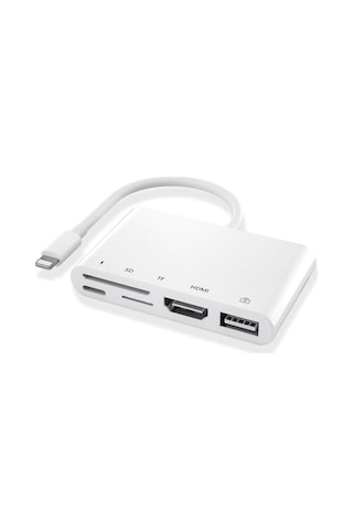 Ally 5In1 Lightning Hdmı Dijital Av Adaptör Otg Usb Hub Kamera