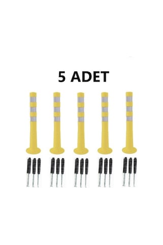 5 Adet Sarı Renk Otopark Düzenleyici 75 Cm Eco Delinatör