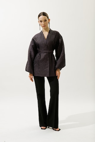 Jakar Organze Kimono Mor Mor