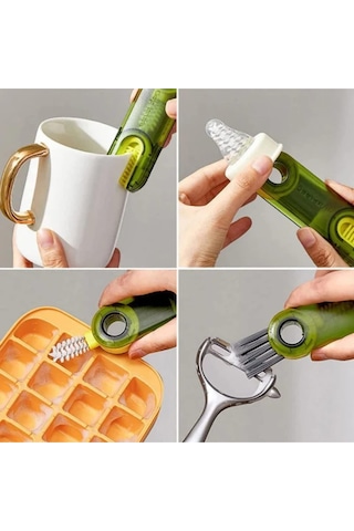 3 Fonksiyonlu Çok Amaçlı Temizlik Fırçası Mutfak Banyo Araç Klavye Pencere Oluk Temizlik Fırçası