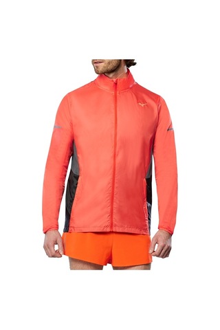 Mizuno Aero Jacket Erkek Yağmurluk Turuncusiyah Turuncu