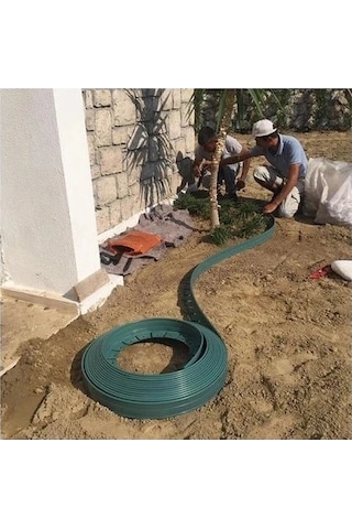 Dekorafence Çim Ayırıcı Esnek Plastik Çim Sınırlayıcı Bordür Taş Toprak Ayıracı Çmyşl 25mt