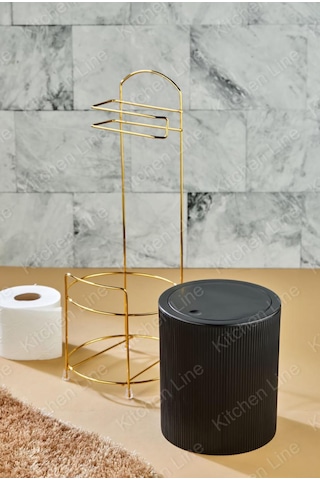 Gold Demirli Plastik Kovalı Tuvalet Kağıtlığı 6 Litre