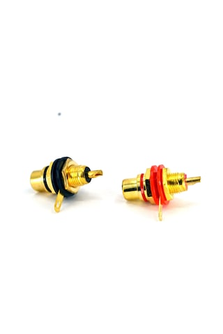Rca Dişi Jack Şase Gold Takım Kırmızı Siyah