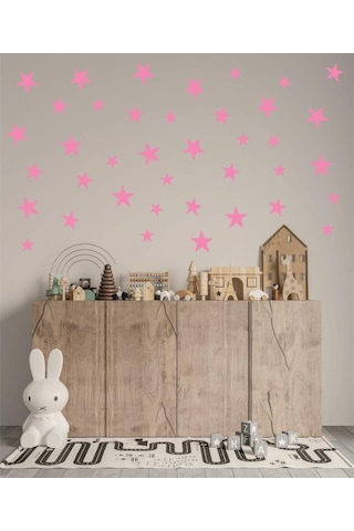 Yıldız Duvar Sticker 3-4-5Cm 100 Adet Pembe