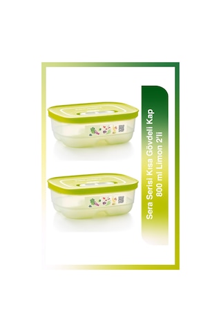 Tupperware Sera Serisi Kısa Gövdeli Kap 800 ml Limon 2'li