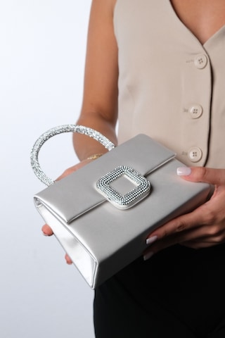 Valeria Sedef Saten Taşlı Kadın El Çantası Sedef