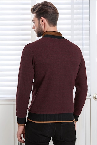 9021 Dewberry Erkek Sweatshırt-noktalı Bordo Noktalı Bordo