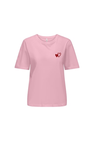 Only Onlhappy S/s Emb Top Jrs Kadın T-shirt 15370117 Pembe
