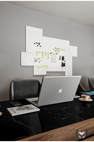Yiğit Metal Mıknatıslı Pano Beyaz Ofis/çalışma Odası İçin Mıknatıs Hediyeli Metal Magnet Hatıra Panosu 50 x 70 CM