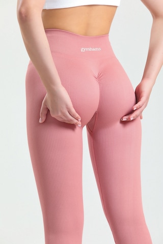 Gymhams Kalçası Büzgülü Kalça Şekillendirici Push Up Yüksek Bel Toparlayıcı Pembe