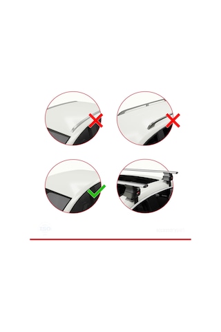 Toyota Yaris / Vitz Xp9 2005-2011 Arası İle Uyumlu Ace-4 Ara Atkı Tavan Barı Gri