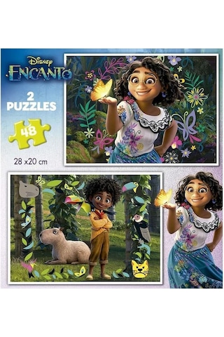 Educa 2x48 Parçalık İkili 4-6 Yaş Çocuk Puzzle - Encanto Sihirli Dünya- Kız Çocuk 1 Adet