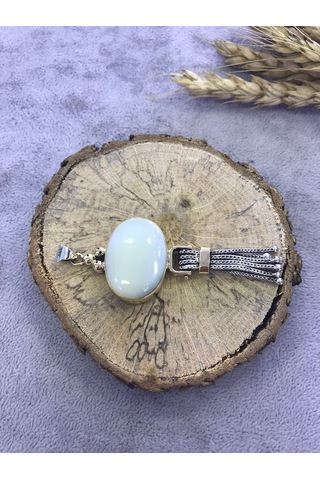 Sedef Taşlı Gümüş Kolye 925 Ayar Taş 512653736