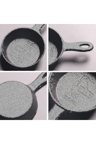 Gazlı Ve İndüksiyonlu Ocaklar İçin Mini Döküm Tava 8,5 Cm Önceden Baharatlanmış Tava, Çevre Dostu Mutfak Gereçleri Fmy