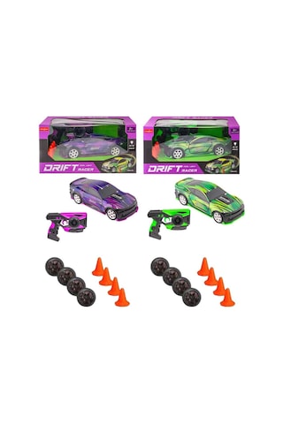 33637 Kumandalı Drift Atan Araba Duba Yedek Tekerli 4wd 12km/h R/c Işıklı Şarjlı 6+