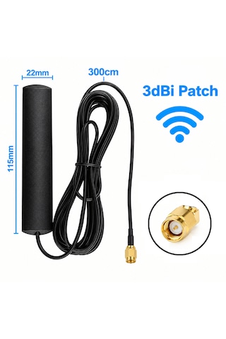 11.5cm 3dbi 2.4 - 2.5 Ghz Rf Sma Erkek Lte Wi-fi Patch Anten