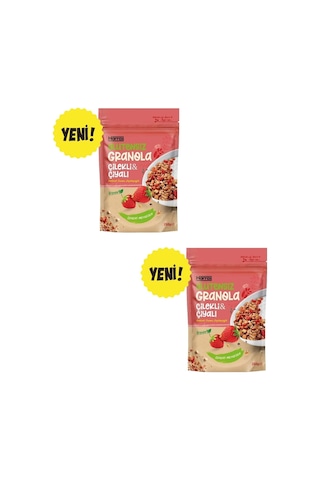 Çilekli Ve Chia Tohumlu Granola Glutensiz İlave Şekersiz 300 Gr 2 Adet Toplam 600 Gr