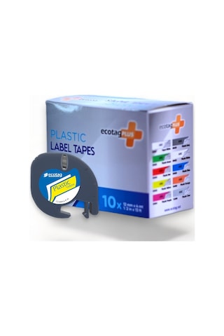 Ecotagplus Dymo Letratag Muadili Plastik Serit Etiket Sarı 10 Lu Pak