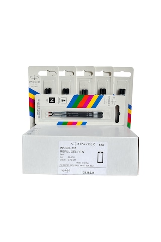 Parker Jel Kalem Refill Plastik Gövde 2'li Blister 12 Adet M Uç Siyah