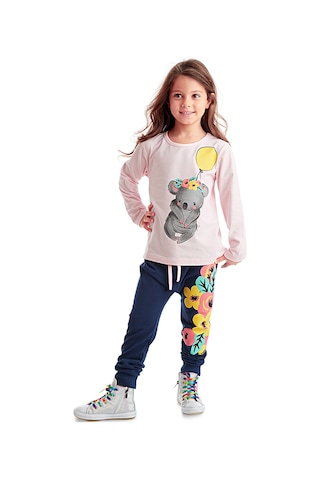 Denokids Mshb&g Balonlu Koala Kız Çocuk T-shirt Pantolon Takım Renkli Çok Renkli