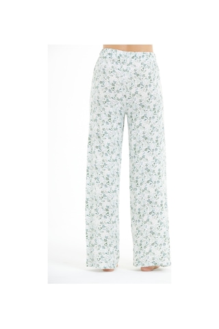 Lılac Kadın %100 Viskon Çiçek Desenli Pijama Altı Pantolon Mint Mint