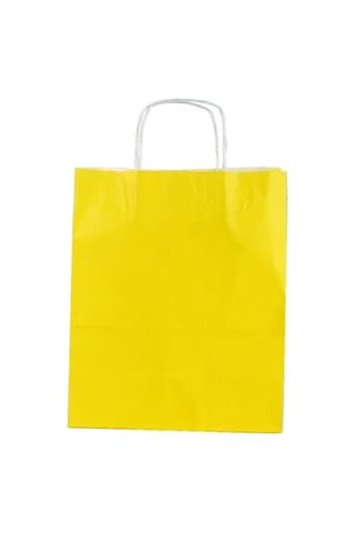 Btambalaj Sarı Kraft Çanta 18X8X24 ( 25 Adet ) ( Kağıt Poşet Çanta )