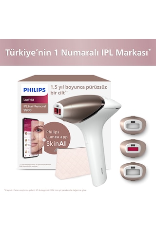 Philips BRI951/03 – 450.000 Atım Lazer Epilasyon Cihazı 4 akıllı başlık: Vücut, Yüz, Bikini,Koltuk Altı - Kablolu/Kablosuz - SkinAi, SmartSkin