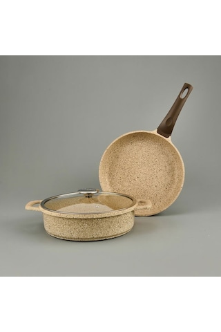 Amboss Montana 3 Parça Tava Seti - Bej - 26 Cm Bej