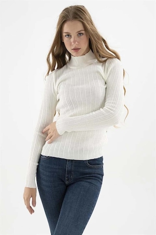 Fashion Friends Kadın Yarım Balıkçı Kazak 23k0389k1 Ekru