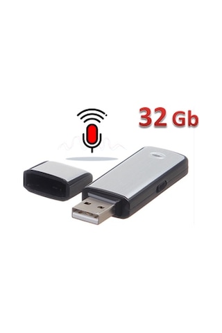Teknospy 32 GB USB Ses Kayıt Dinleme Flash Bellek Cihazı Voice Recorder