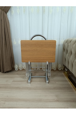 Çanta Zigon Sehpa,4'lü Sehpa, Zigon Sehpası, Mdf Mebran - Bambu