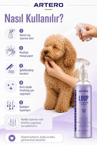 Artero Loop Kıvırcık Tüylü Köpekler İçin Şekillendirici Ve Doku Verici Sprey 250 Ml